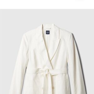 GAP Cream Self-Tie Belted Blazer